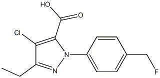 3-ETHYL-4-CHLORO-1-[(4-FLUOROMETHYL)PHENYL]-1H-PYRAZOLE-5-CARBOXYLIC ACID 结构式