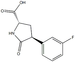 5-OXO-(+/-)-TRANS-4-(3-FLUOROPHENYL)-PYRROLIDINE-2-CARBOXYLIC ACID 结构式