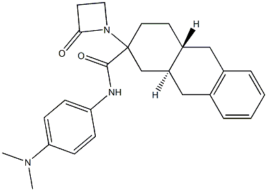 (4aR,9aS)-N-[4-(Dimethylamino)phenyl]-2-(2-oxo-1-azetidinyl)-1,2,3,4,4a,9,9a,10-octahydro-2-anthracenecarboxamide 结构式
