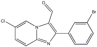 2-(3-BROMO-PHENYL)-6-CHLORO-IMIDAZO[1,2-A]PYRIDINE-3-CARBALDEHYDE 结构式