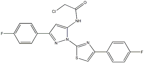 2-CHLORO-N-{3-(4-FLUOROPHENYL)-1-[4-(4-FLUOROPHENYL)-1,3-THIAZOL-2-YL]-1H-PYRAZOL-5-YL}ACETAMIDE 结构式