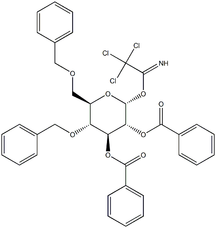 2,3-DI-O-BENZOYL-4,6-DI-O-BENZYL-ALPHA-D-GLUCOPYRANOSYL TRICHLOROACETIMIDATE 结构式