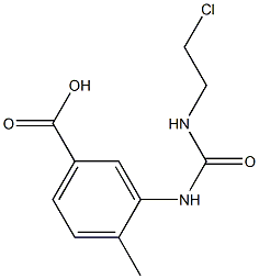 3-(([(2-CHLOROETHYL)AMINO]CARBONYL)AMINO)-4-METHYLBENZOIC ACID 结构式