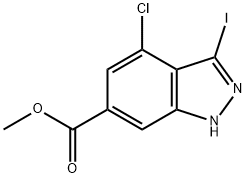 4-Chloro-3-iodo-6-indazolecarboxylic acid methyl ester 结构式