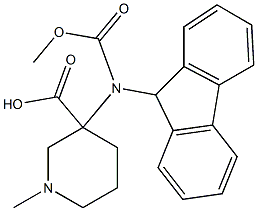 3-(9H-FLUOREN-9-YLMETHOXYCARBONYLAMINO)-1-METHYL-PIPERIDINE-3-CARBOXYLIC ACID 结构式