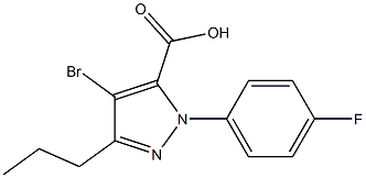 4-BROMO-1-(4-FLUOROPHENYL)-3-PROPYL-1H-PYRAZOLE-5-CARBOXYLIC ACID 结构式
