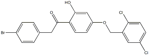 1-(4-(2,5-DICHLOROBENZYLOXY)-2-HYDROXYPHENYL)-2-(4-BROMOPHENYL)ETHANONE 结构式