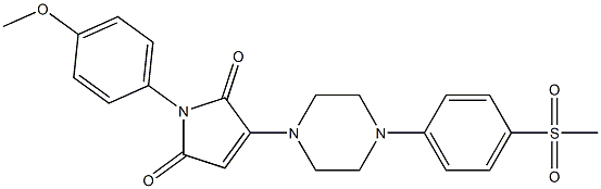 1-(4-METHOXYPHENYL)-3-{4-[4-(METHYLSULFONYL)PHENYL]-1-PIPERAZINYL}-1H-PYRROLE-2,5-DIONE 结构式