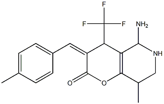 8-(E)-P-DIMETHYLAMINOBENZYLIDENE-5,6,7,8-TETRAHYDRO-4-(TRIFLUOROMETHYL)PYRIDO-[4,3-B]-PYRAN-2-ONE 结构式