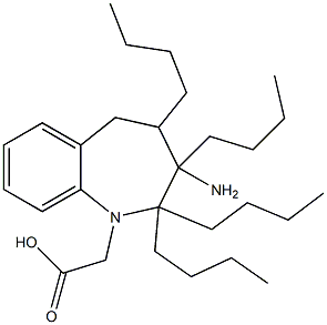 (3-AMINO-2,2,3,4-TETRABUTYL-2,3,4,5-TETRAHYDRO-BENZO[B]AZEPIN-1-YL)ACETIC ACID 结构式