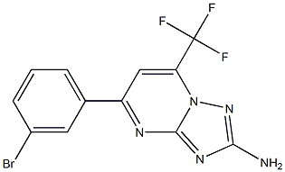 5-(3-BROMOPHENYL)-7-(TRIFLUOROMETHYL)[1,2,4]TRIAZOLO[1,5-A]PYRIMIDIN-2-AMINE 结构式