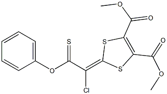 DIMETHYL 2-(1-CHLORO-2-PHENOXY-2-THIOXOETHYLIDENE)-1,3-DITHIOLE-4,5-DICARBOXYLATE 结构式