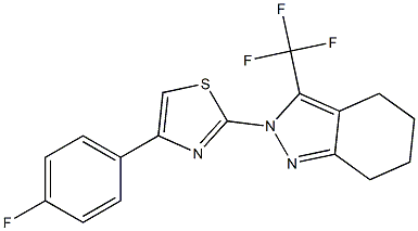 2-[4-(4-FLUOROPHENYL)-1,3-THIAZOL-2-YL]-3-(TRIFLUOROMETHYL)-4,5,6,7-TETRAHYDRO-2H-INDAZOLE 结构式