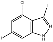 4-Chloro-3,6-diiodo (1H)indazole 结构式