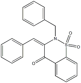 (3E)-2-Benzyl-3-benzylidene-2,3-dihydro-4H-1,2-benzothiazin-4-one 1,1-dioxide 结构式
