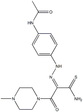 N-[4-((2Z)-2-{2-AMINO-1-[(4-METHYLPIPERAZIN-1-YL)CARBONYL]-2-THIOXOETHYLIDENE}HYDRAZINO)PHENYL]ACETAMIDE 结构式