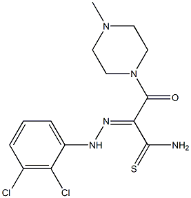 (2Z)-2-[(2,3-DICHLOROPHENYL)HYDRAZONO]-3-(4-METHYLPIPERAZIN-1-YL)-3-OXOPROPANETHIOAMIDE 结构式