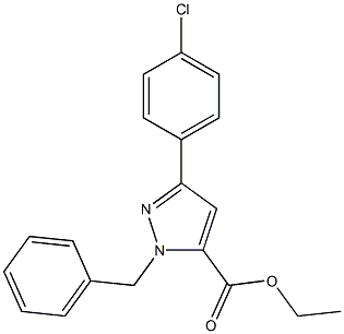 ETHYL 1-BENZYL-3-(4-CHLOROPHENYL)-1H-PYRAZOLE-5-CARBOXYLATE 结构式