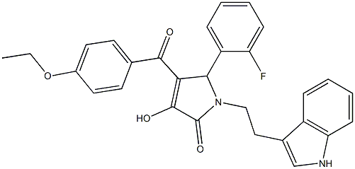 4-(4-ETHOXYBENZOYL)-5-(2-FLUOROPHENYL)-3-HYDROXY-1-[2-(1H-INDOL-3-YL)ETHYL]-1,5-DIHYDRO-2H-PYRROL-2-ONE 结构式