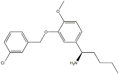(1R)-1-(3-[(3-CHLOROPHENYL)METHOXY]-4-METHOXYPHENYL)PENTYLAMINE 结构式
