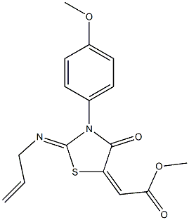 METHYL (2Z)-[(2Z)-2-(ALLYLIMINO)-3-(4-METHOXYPHENYL)-4-OXO-1,3-THIAZOLIDIN-5-YLIDENE]ACETATE 结构式