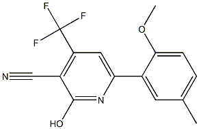 4-(TRIFLUOROMETHYL)-2-HYDROXY-6-(2-METHOXY-5-METHYLPHENYL)PYRIDINE-3-CARBONITRILE 结构式
