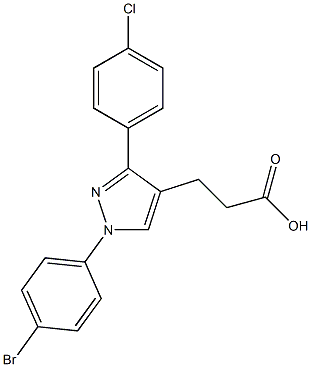 1-(4-BROMOPHENYL)-3-(4-CHLOROPHENYL)PYRAZOLE-4-PROPIONIC ACID 结构式