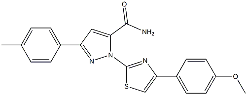 1-[4-(4-METHOXYPHENYL)-1,3-THIAZOL-2-YL]-3-(4-METHYLPHENYL)-1H-PYRAZOL-5-YLFORMAMIDE 结构式