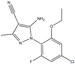 5-AMINO-1-[(2-ETHOXY-4-CHLORO-6-FLUORO)PHENYL]-3-METHYL-1H-PYRAZOLE-4-CARBONITRILE 结构式