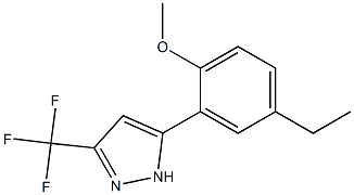 5-(5-Ethyl-2-methoxyphenyl)-3-(trifluoromethyl)-1H-pyrazole 结构式