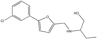 2-(((5-(3-CHLOROPHENYL)-2-FURYL)METHYL)AMINO)BUTAN-1-OL 结构式