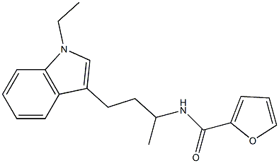 N-[3-(1-ETHYL-1H-INDOL-3-YL)-1-METHYLPROPYL]-2-FURAMIDE 结构式