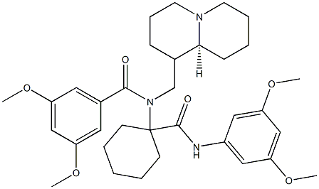 (S)-N-(1-(3,5-DIMETHOXYPHENYLCARBAMOYL)CYCLOHEXYL)-3,5-DIMETHOXY-N-((OCTAHYDRO-1H-QUINOLIZIN-1-YL)METHYL)BENZAMIDE 结构式