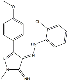 (4E)-5-IMINO-3-(4-METHOXYPHENYL)-1-METHYL-1,5-DIHYDRO-4H-PYRAZOL-4-ONE (2-CHLOROPHENYL)HYDRAZONE 结构式