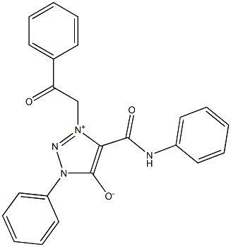 4-(Anilinocarbonyl)-3-(2-oxo-2-phenylethyl)-1-phenyl-1H-1,2,3-triazol-3-ium-5-olate 结构式