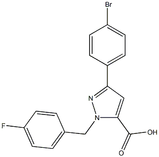 1-(4-FLUOROBENZYL)-3-(4-BROMOPHENYL)-1H-PYRAZOLE-5-CARBOXYLIC ACID 结构式