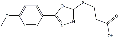 3-([5-(4-METHOXYPHENYL)-1,3,4-OXADIAZOL-2-YL]THIO)PROPANOIC ACID 结构式