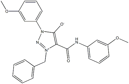 1-BENZYL-5-[(3-METHOXYANILINO)CARBONYL]-3-(3-METHOXYPHENYL)-3H-1,2,3-TRIAZOL-1-IUM-4-OLATE 结构式