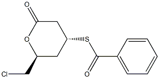 (4R,6S)-6-Chloromethyl-4-benzoylsulfanyl-tetrahydropyran-2-one 结构式