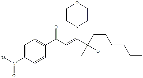 4-METHOXY-4-METHYL-3-MORPHOLIN-4-YL-1-(4-NITRO-PHENYL)-DEC-2-EN-1-ONE 结构式