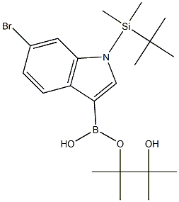 6-BROMO-1-(TERT-BUTYL-DIMETHYL-SILANYL)-1H-INDOLE-3-BORONIC ACID PINACOL ESTER 结构式