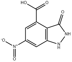 3-Hydroxy-6-nitro-4-(1H)indazole carboxylic acid 结构式