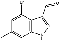 4-BROMO-6-METHYL-3-(1H)INDAZOLE CARBOXALDEHYDE 结构式