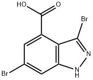 3,6-Dibromo-4-(1H)indazole carboxylic acid 结构式