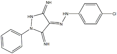 (4E)-3,5-DIIMINO-1-PHENYLPYRAZOLIDIN-4-ONE (4-CHLOROPHENYL)HYDRAZONE 结构式