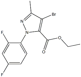 4-Bromo-1-(2,4-difluorophenyl)-3-methyl-1H-pyrazole-5-carboxylic acid ethyl ester 结构式