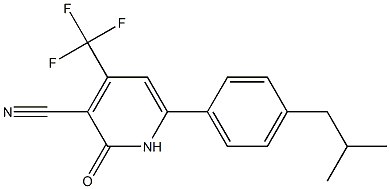4-(TRIFLUOROMETHYL)-1,2-DIHYDRO-6-(4-ISOBUTYLPHENYL)-2-OXOPYRIDINE-3-CARBONITRILE 结构式
