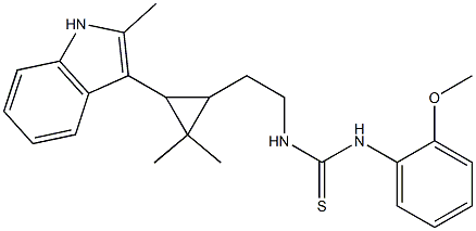 N-{2-[2,2-DIMETHYL-3-(2-METHYL-1H-INDOL-3-YL)CYCLOPROPYL]ETHYL}-N'-(2-METHOXYPHENYL)THIOUREA 结构式