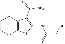 2-(GLYCOLOYLAMINO)-4,5,6,7-TETRAHYDRO-1-BENZOTHIOPHENE-3-CARBOXAMIDE 结构式