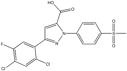 3-(2,4-Dichloro-5-fluorophenyl)-1-(4-(methylsulfonyl)phenyl)-1H-pyrazole-5-carboxylic acid 结构式